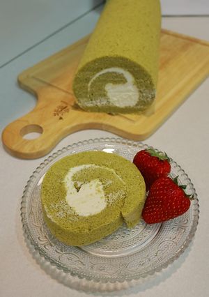 Hình của món Bánh cuộn matcha kem mascarpone.