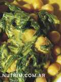 Espinaca y Garbanzos en Crema de Yogur - Comida Árabe