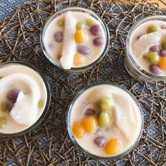 A picture of 🧑🏽‍🍳🧑🏼‍🍳 Rice Balls in Sweet Coconut Milk (Thai Dessert) • Bua Loy |ThaiChef Food.