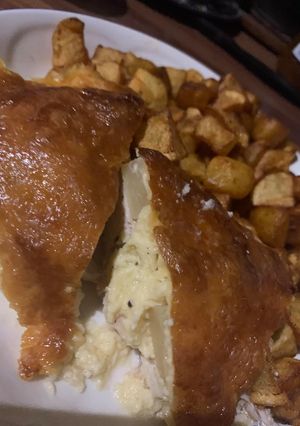 Hawaii csirke, sült kocka burgonyával recept fotója