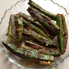 A picture of #tiffinbox# masala bharwa bhindi.