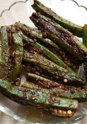 A picture of #tiffinbox# masala bharwa bhindi.