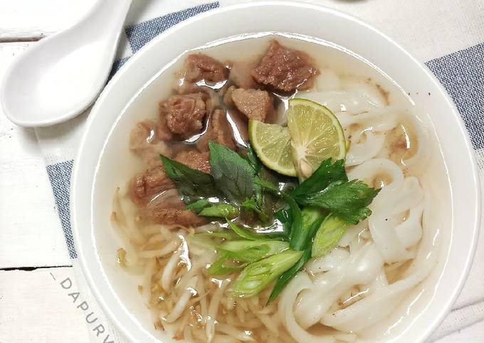 Langkah Mudah Membuat PHO BO / Vietnamese Beef  dan  Noodle Soup Yang Enak