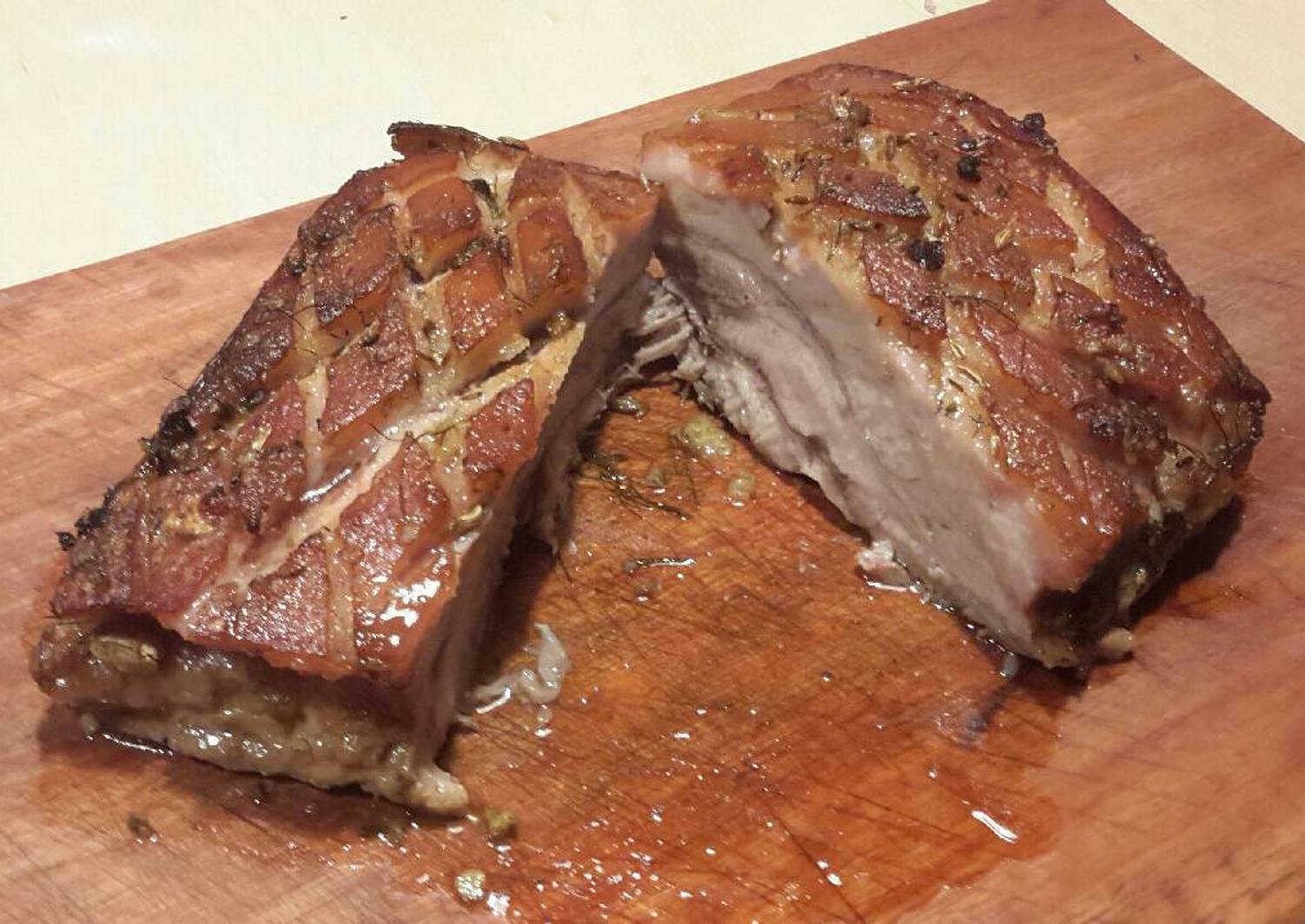 Panceta al horno con aromas anisados (pork belly) Receta de Gael