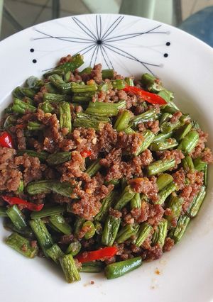 Foto resep Buncis Tumis Daging Cincang ala Ta'wan