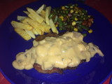 Beef steak with mushroom sauce