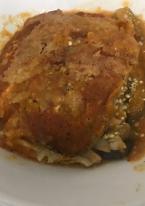 Una foto de Lasaña de berenjenas con pollo