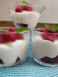 Crema de queso con frambuesas