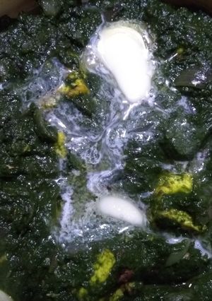 A picture of Palak paneer.