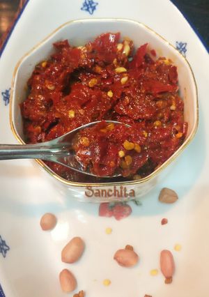 A picture of Spicy Kolhapuri Thecha.