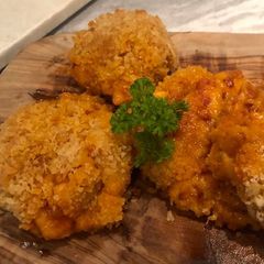 A picture of Manchego and chorizo croquettes.