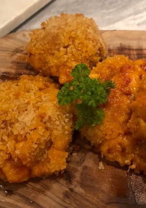 A picture of Manchego and chorizo croquettes.