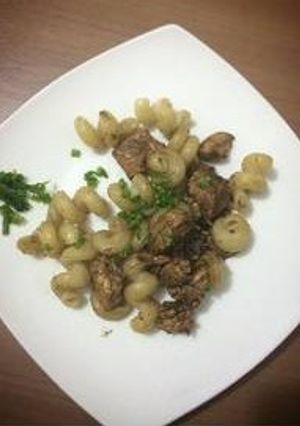 Una foto de Pastas con pollo a la soja