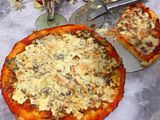 Pizza daging dan jamur