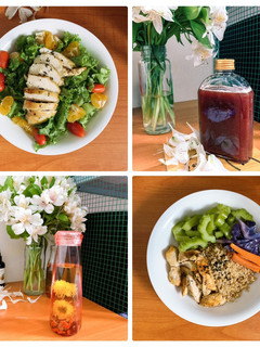 Hình của món Giảm cân - eat clean: Ức gà salad + Ức gà hạt diêm mạch (quinoa).