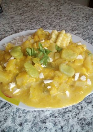 Una foto de Locro de zapallo peruano