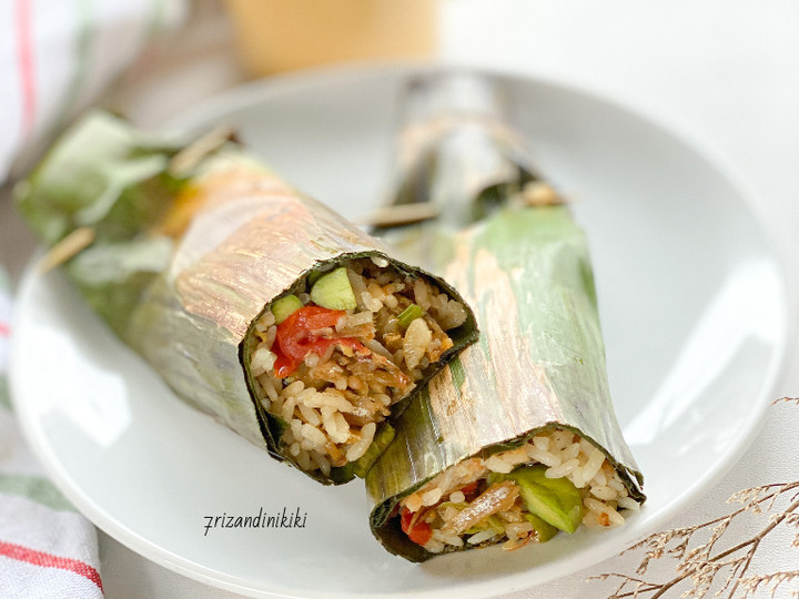 Resep Nasi liwet bakar isi teri pete yang Enak Banget