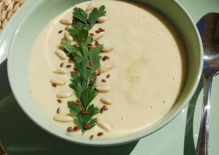 Crema de puerros con queso