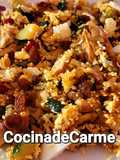 Arroz salteado con verduras y pollo