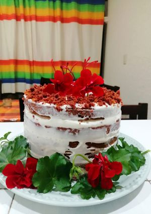 Una foto de Red velvet cake