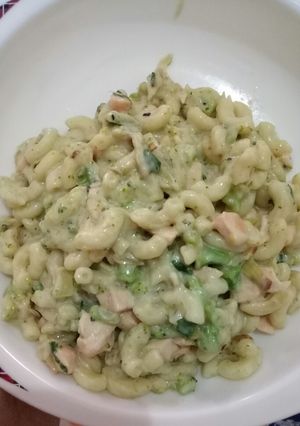 Foto resep Macaroni Carbonara Salmon and Brokoli ala mami Nini