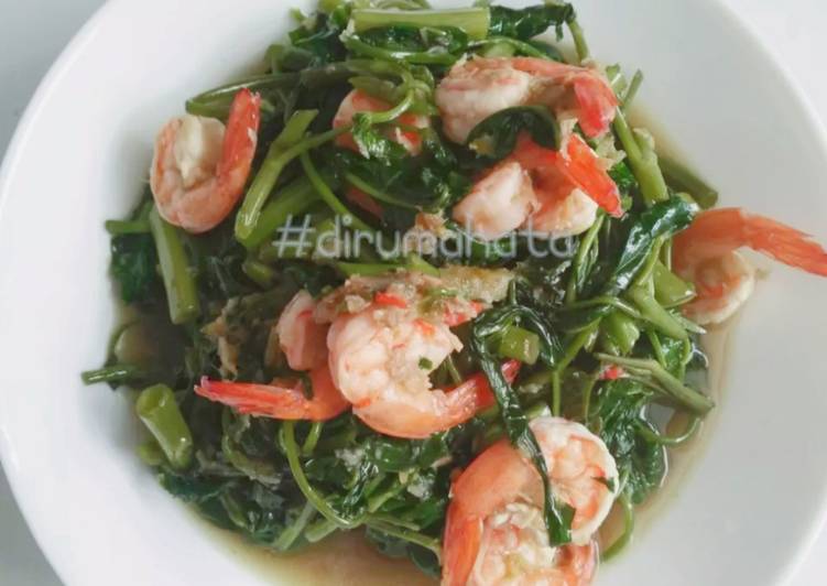 Tumis Kangkung Udang Saus Tiram