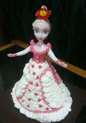 Foto resep Elsa doll cake