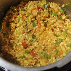 Vegetables dalia pulao recipe.. Broken wheat with vegetables.. A picture of Vegetables dalia pulao recipe.. Broken wheat with vegetables...
