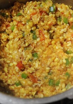 A picture of Vegetables dalia pulao recipe.. Broken wheat with vegetables...