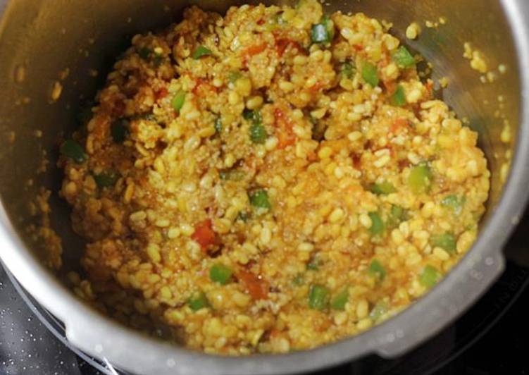 Step-by-Step Guide to Make Homemade Vegetables dalia pulao recipe.. Broken wheat with vegetables..