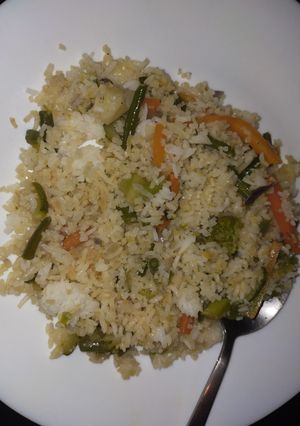 A picture of Vegetable stir fried rice #creativerice.