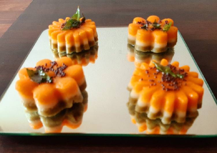 Tricolor cup cake dhokla Tricolor cup cake dhokla