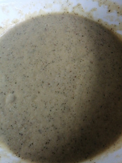 Una foto de Crema de calabacín con setas shiitake