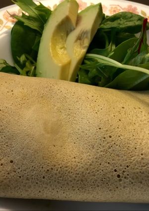 A picture of Mouth watering breakfast wrap.