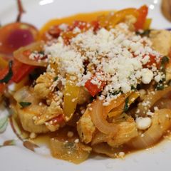 A picture of Chicken, Peppers and Goat Cheese Skillet.