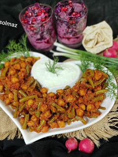عکسی از دستور خوراک نخود و لوبیا سبزsolmaz