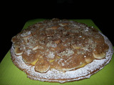 Hojaldre con flan y plátano