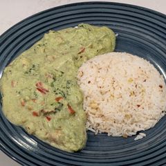 A picture of Broccoli Tofu Sauce with Garlic Rice.