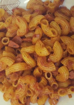 صورة لوصفة مكرونه باللانشون🍝