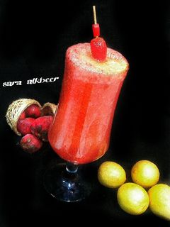 صورة لوصفة عصير الفراولة بالليمون