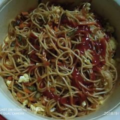 A picture of Mix vegetable and scrambled egg chowmin.