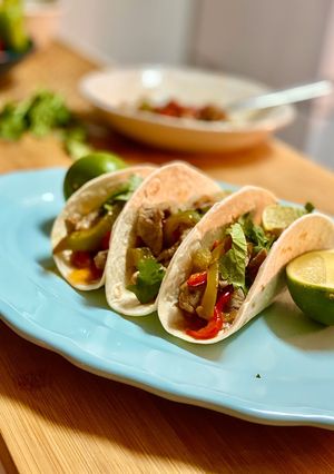 A picture of Beef and Vegetable Tacos.
