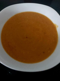 A picture of My thick Spicy Pumpkin Soup with Seeds 🤩.