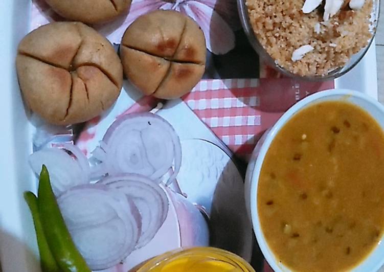 Rajasthani authentic Dal bati churma