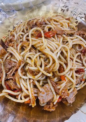 Foto resep Spaghetti Bolognese Pedas Dengan Tuna