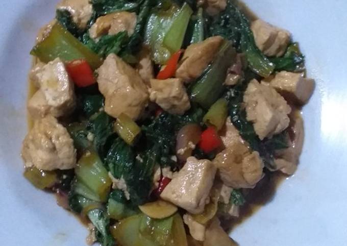 Resep Tumis Sawi sendok dan tahu putih Simpel Anti Gagal