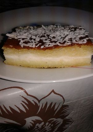 صورة لوصفة بسبوسه بالقشطه