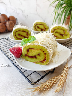 Foto resep Matcha Chiffon Roll Tepung Ketan