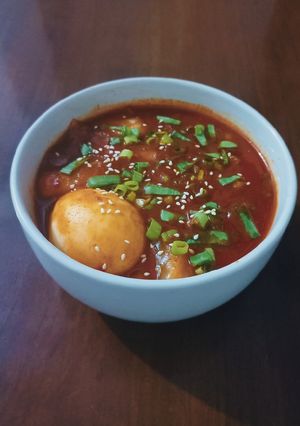 Foto resep Rice Paper Tteokbokki / Topokki With Chesse & Eeg