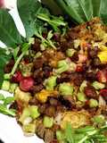 Fried Beef Salad with Thai Cherry and Rice Paddy Herb in Galangal Vinegar and Coconut Syrup